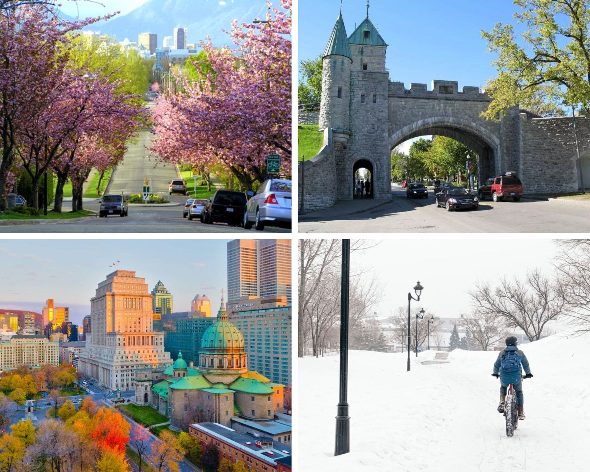 du lịch montreal Khung cảnh 4 mùa xuân, hạ, thu, đông ở thành phố Montreal Canada
