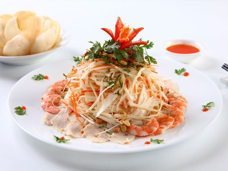 Món gỏi củ hủ dừa tôm thịt - sự kết hợp nguyên liệu hoàn hảo