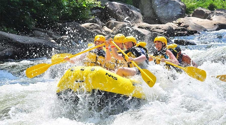 Chèo thuyền Kayak vượt thác Datanla, thử thách lòng can đảm giữa dòng nước xiết