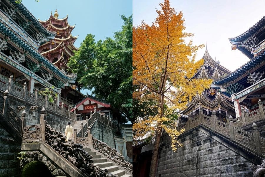 phố cổ ciqikou Chùa Bảo Luân là ngôi cổ tự nổi bật gìn giữ nét tâm linh lâu đời của Ciqikou