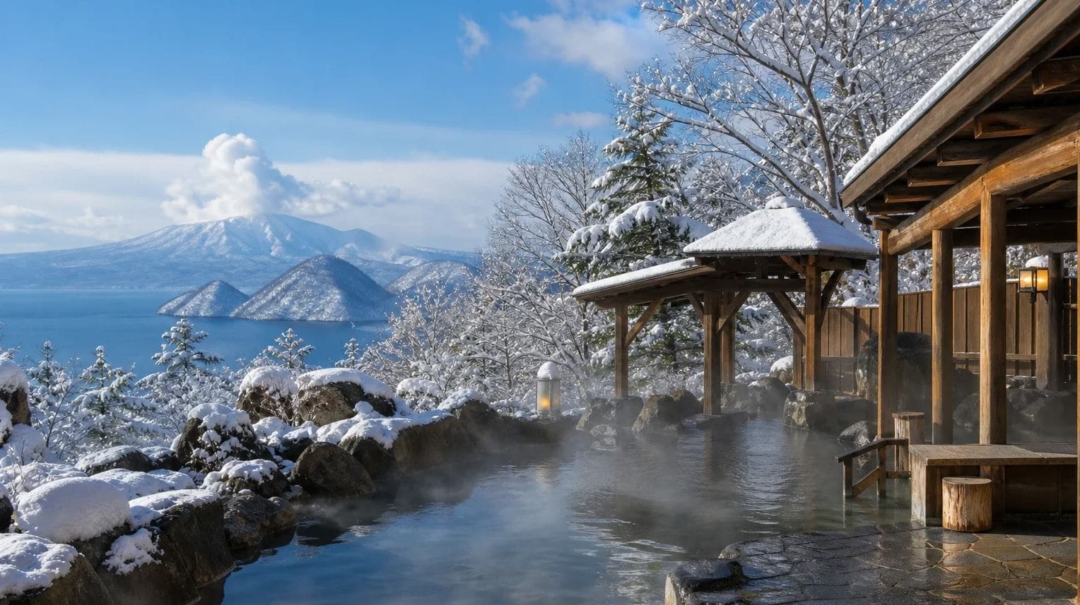 Trải nghiệm tắm onsen giữa tiết trời lạnh giá giúp du khách thư giãn, tận hưởng làn nước khoáng ấm áp và ngắm khung cảnh tuyết trắng thơ mộng